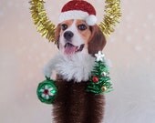 Beagle Christmas Ornament Feather Tree