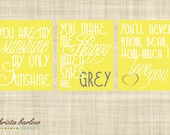 Printable - Custom Sign - You Are My Sunshine trio