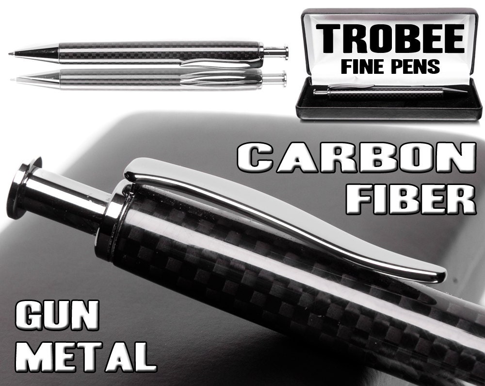 Father's day gifts : Carbon Fiber pen for a man, ballpoint with gun metal parts great gift idea