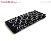 SALE Travel Jewelry Organizer Clutch for Home Work Travel - Metro Tiles Black