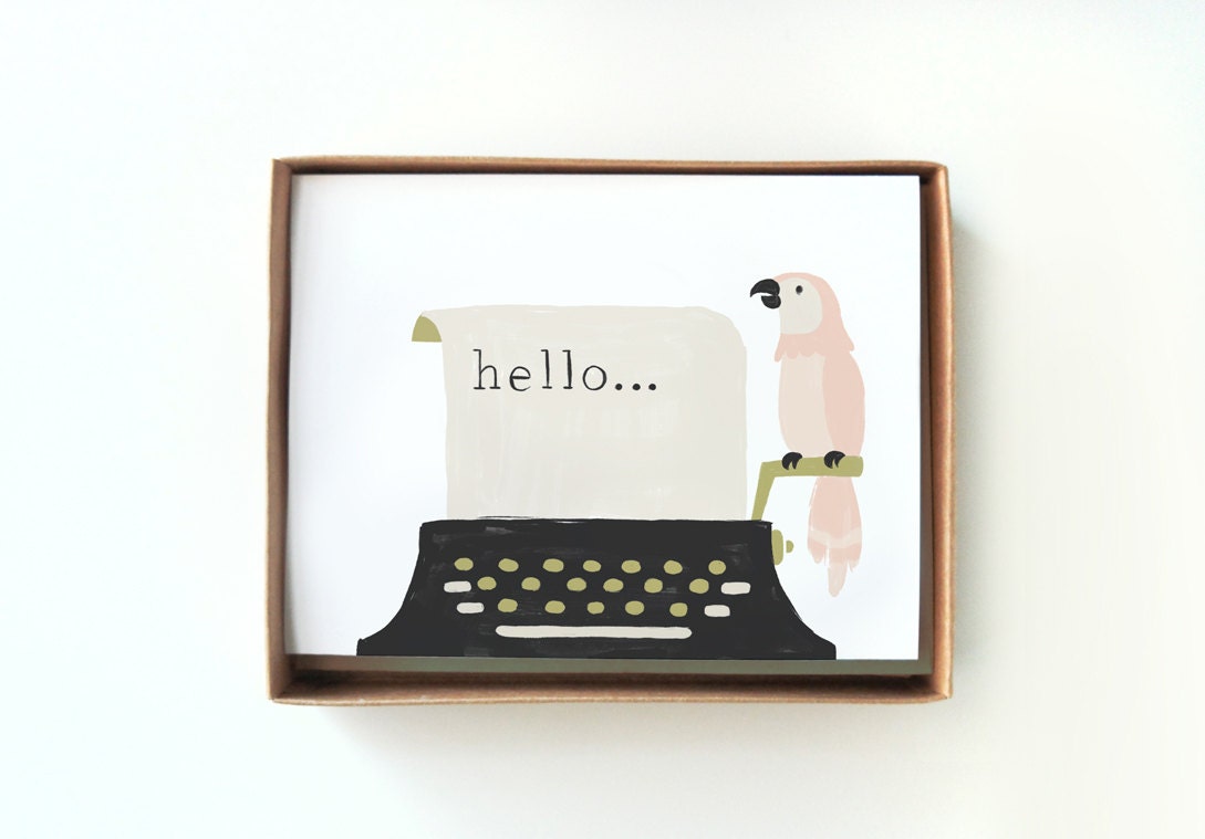 Typewriter Hello Card 10pcs