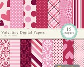 40% OFF SALE -Valentine scrapbook paper 12x12, digital scrapbooking paper, royalty free- Instant Download Il_170x135
