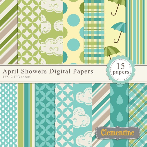 40% OFF SALE -Spring scrapbook paper 12x12, digital scrapbooking paper, royalty free- Instant Download