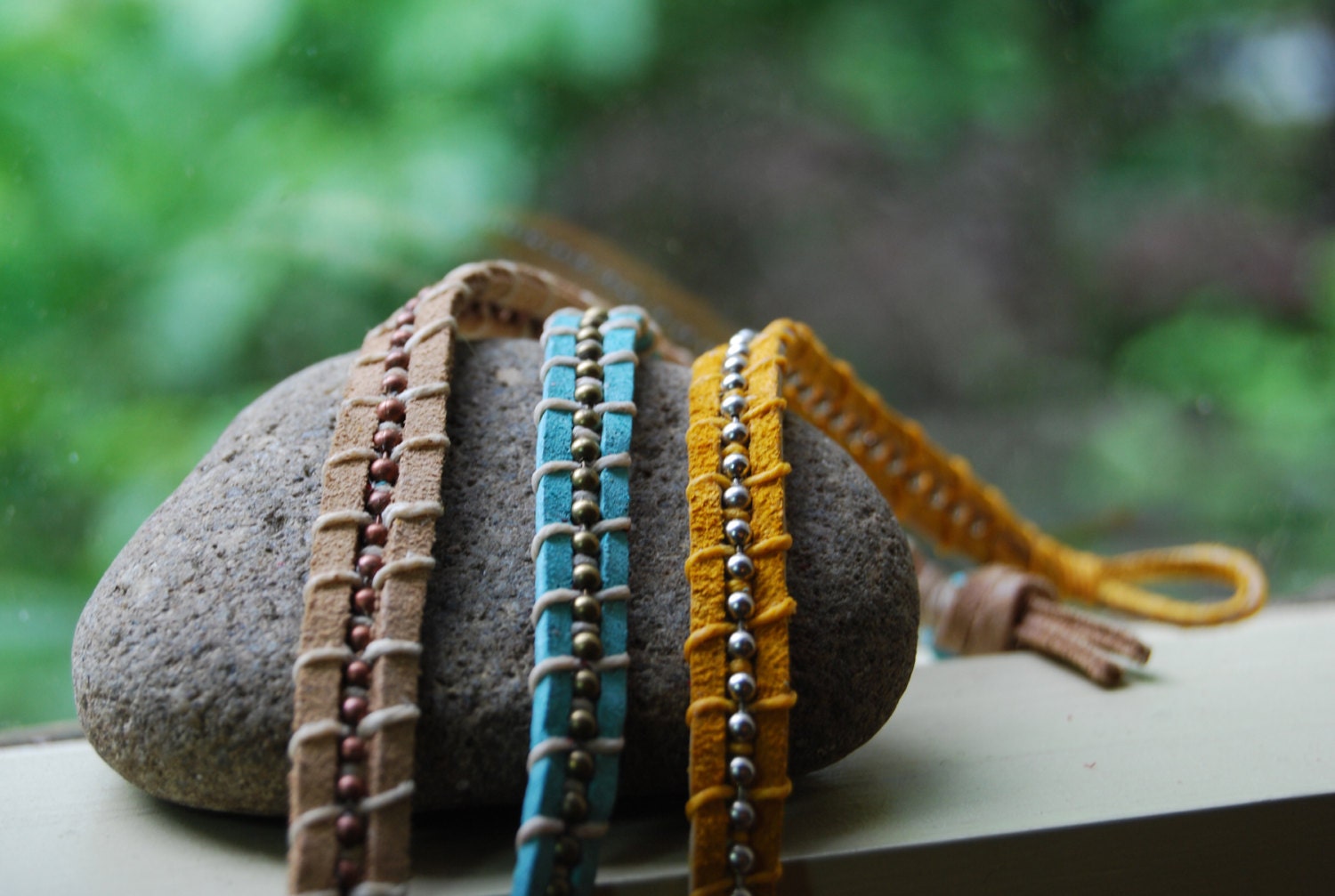 suede wrap bracelet set - mix and match in three colors of choice