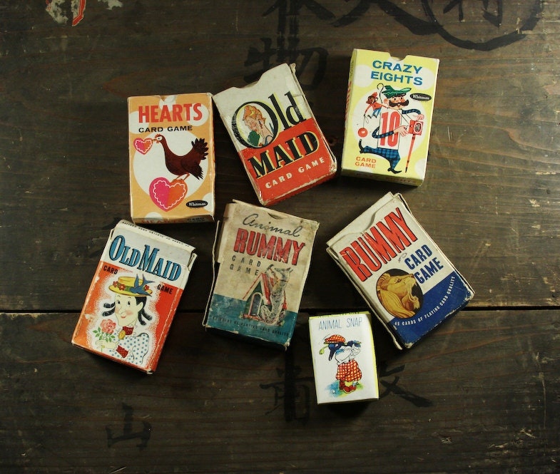 Vintage Children Playing Game Cards - Paper Ephemera, Antique, Collectibles