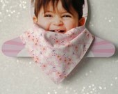 Reversible Baby Bandana Bib and Scarf - Polka dots Baby Girl Bandana