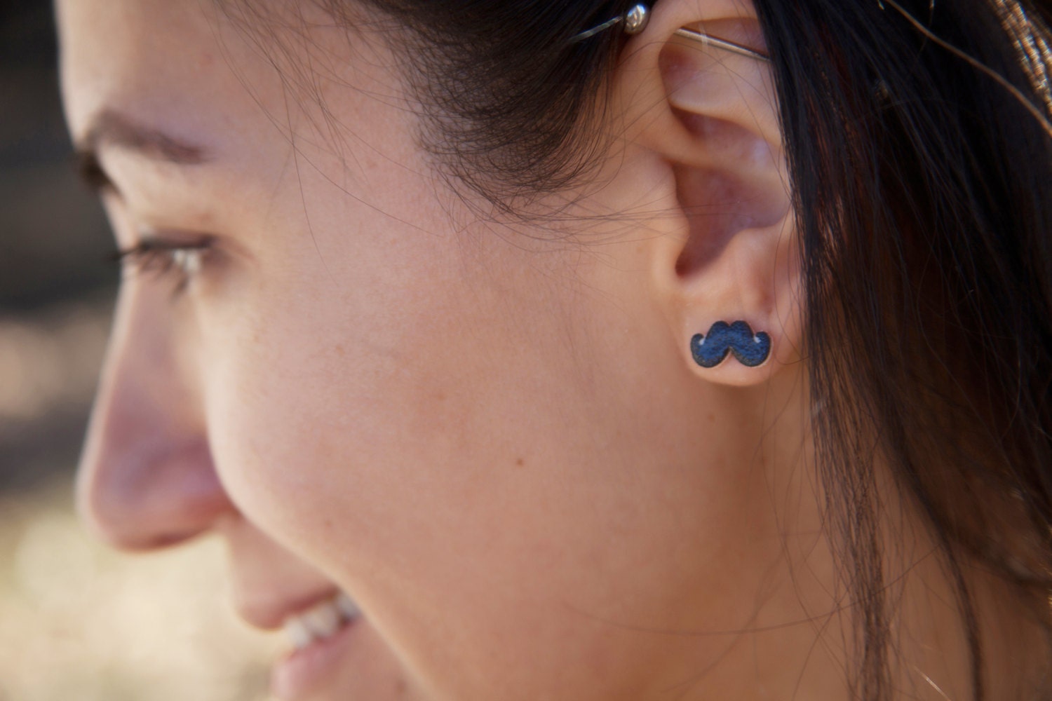 TIny Moustache Earrings