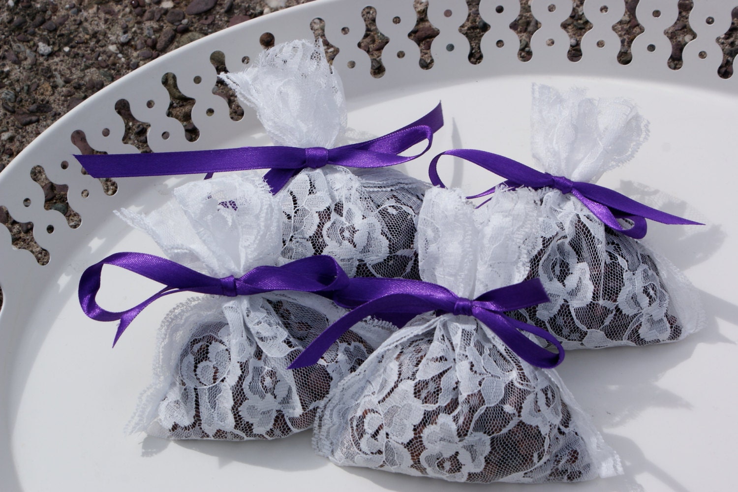 Lace favor bags - set of 100