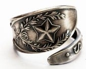 Spoon Ring Texas State Souvenir Sterling Silver Ring, Made in Your Size (3172)