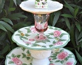 Garden Totem / Centerpiece / Dessert Stand - As Featured In Flea Market Gardens Magazine