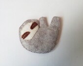 Grey sloth pin brooch