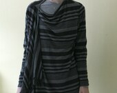 Striped grey and black cardigan