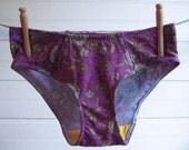Purple Floral Boy-Cut Underwear - Recycled Cotton - Women's 0 - Ready to Ship