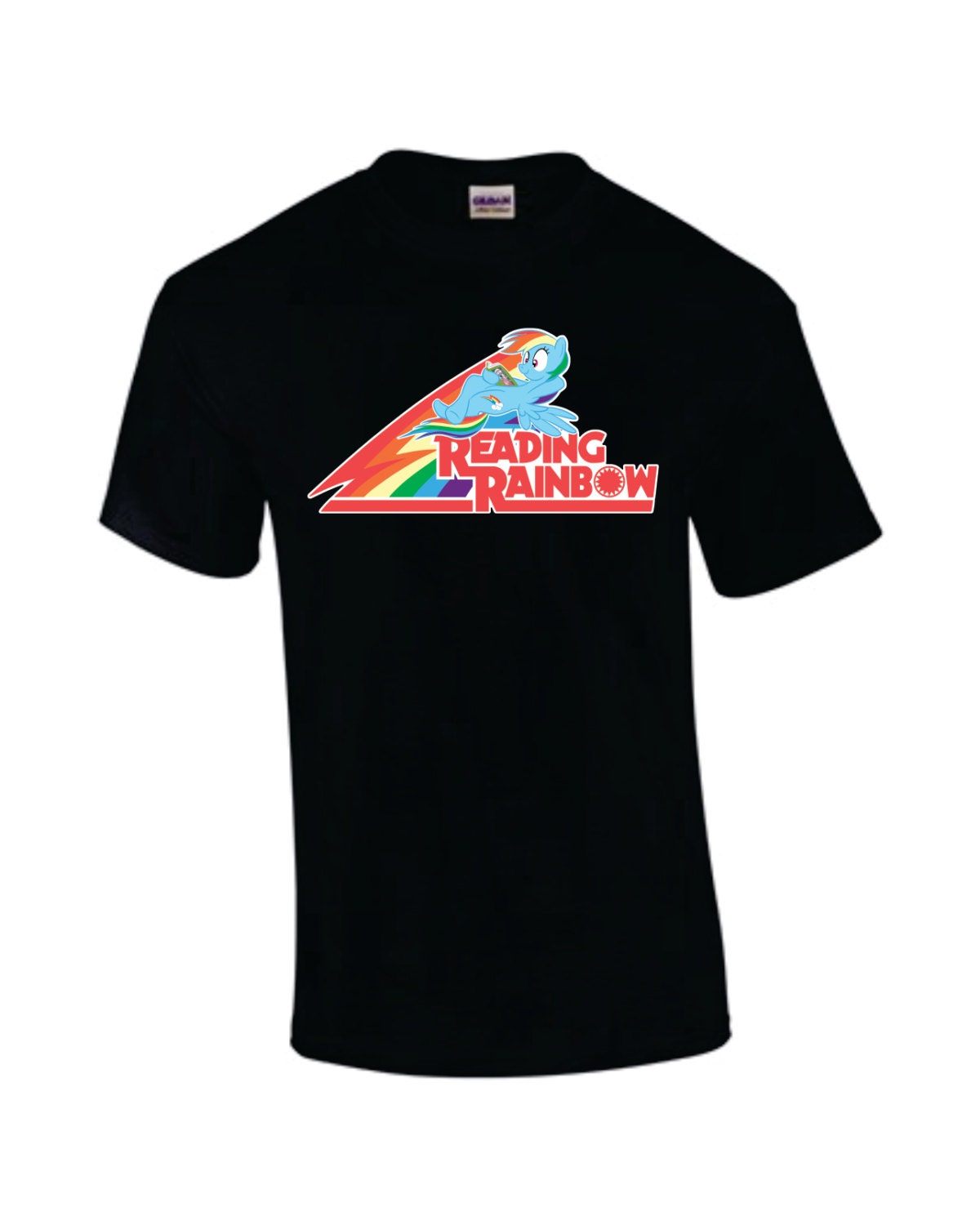 Reading Rainbow Dash - Brony MLP-FIM Fan Shirt - Hand-Pressed Design