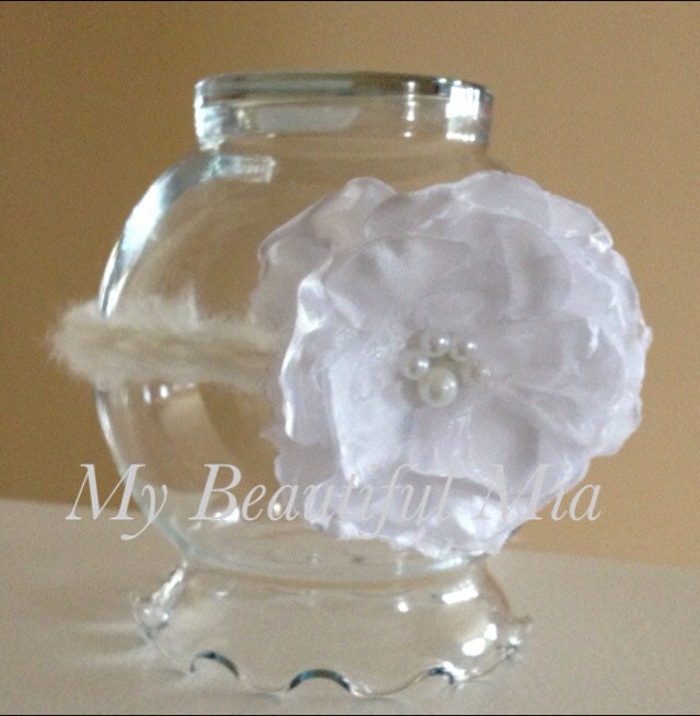 White Flower Headband Tie - Newborn - Ready to Ship- Photo Prop