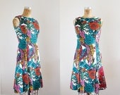 1960s Dress - 60s Dress - Bold Floral Summer Dress