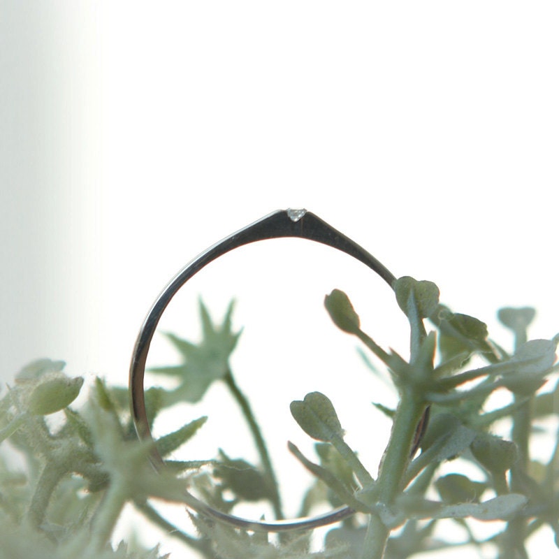 Tear and Crystal ring in sterling silver