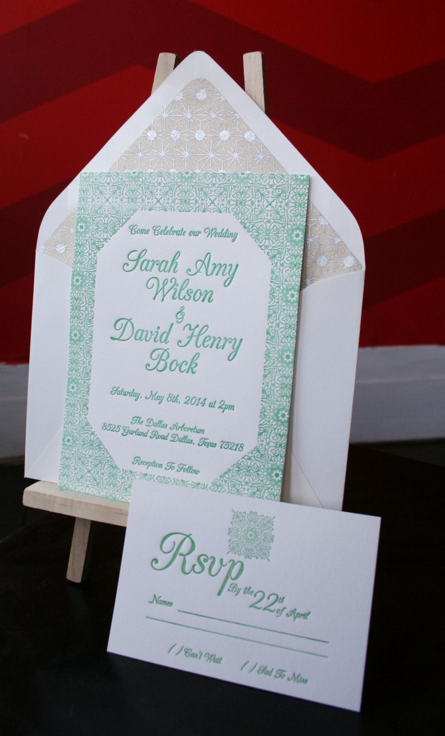 Letterpress Wedding Invitations Sample - The Sarah Wedding suite