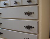 Vintage Reclaimed 1950s Kincaid Butter Cream and Gray Two Tone Paint Distressed 6 Dr Chest of Drawers Dresser (HAI) Call for SHIP QUOTE