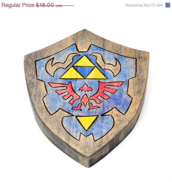3 DAY SALE - Hylian Shield Toy - Legend of Zelda - Wooden Toy - Handmade Toy - Nintendo Toy