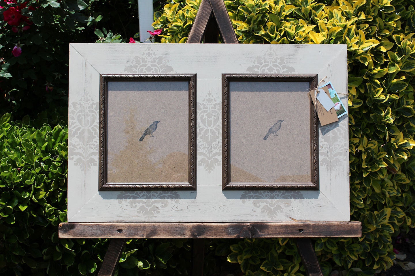 Double 8x10 Distressed Picture Frame, Sandstone Path / Costa Villa / Swiss Chocolate