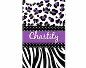 SPRING SALE iPhone 4 4s 5 iPod Touch 4 Personalized Custom Zebra Leopard Purple HaRD, RuBBer, or BuMPeR case