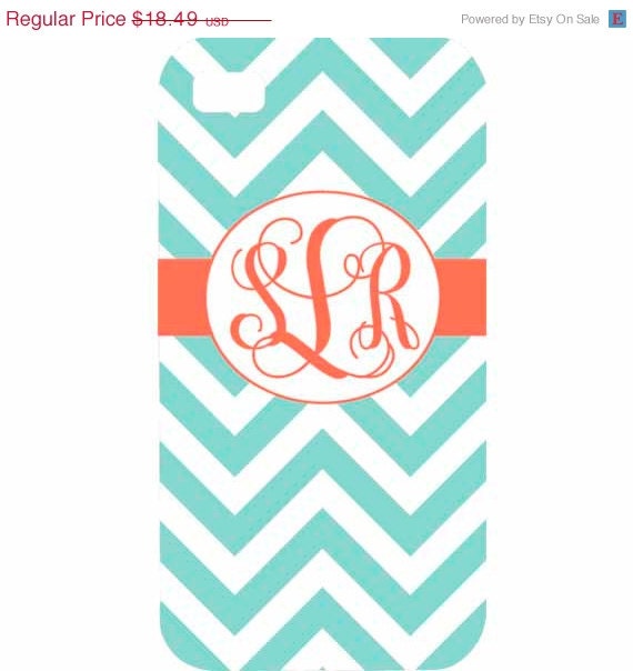 SPRING SALE iPhone 4 4s 5 iPod Touch 4 Personalized Custom Chevron Tiffany Blue Coral  HaRD, RuBBer, or BuMPeR case