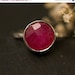 CLEARANCE - Ruby Ring - Gemstone Ring - Silver Ring - Bezel Set Ring - July Birthstone ring - Stackable ring -