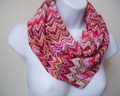 Pretty In Pink Chevron  Infinity Scarf L O V E