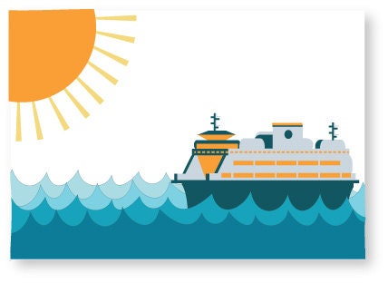 Washington State Ferry Greeting Card