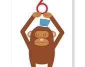 Monkey Circus Birthday Card
