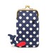Navy whale iPhone kisslock clutch