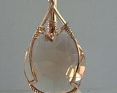 Gold Wire Wrapped Crystal Pendant