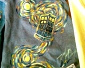 Van Gogh TARDIS onesie 6 months hand dyed hand painted