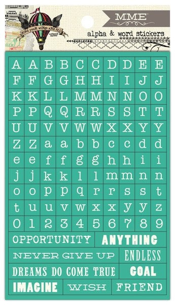 Alpha and Word Stickers Up and Away Find Your Wings and Fly My Mind's Eye