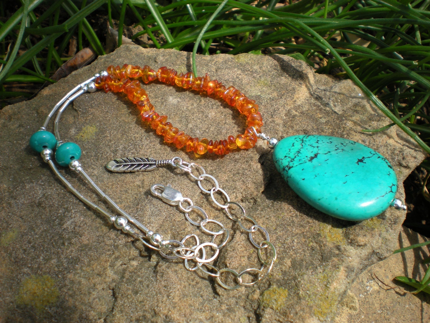 Gypsy Queen beaded necklace, bohemian summer collection, unique jewelry by Grey Girl Designs on Etsy