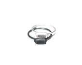 Faceted crystal ring - Minimalist silver ring