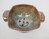 Handmade Stoneware Berry Bowl // Ceramic Colander // Pottery for Your Kitchen