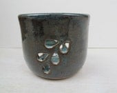 Ceramic Tea Light Holder // Handmade Pottery Candle Holder // Home Decor // Rustic Blue