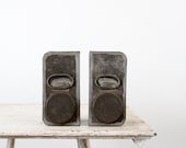 Vintage Metal Canisters / Pair Industrial Containers