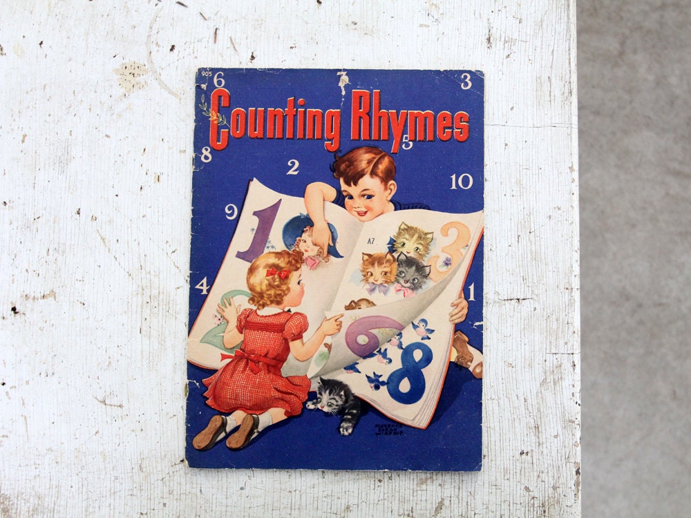 1944 Counting Rhymes Book / Vintage Children's Book