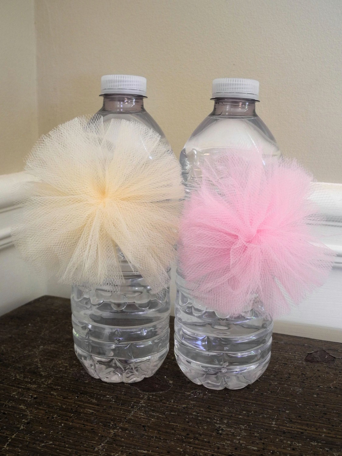 10 Water Bottle Pom Poms, Water Bottle TuTus