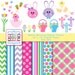 Easter Clip Art Digital Graphics - Easter Bunny Basket - Digital Paper Pack - INSTANT DOWNLOAD