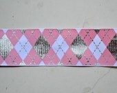 Pink & silver lame' argyle on 1 1/2" grosgrain ribbon- Valentines Il_170x135