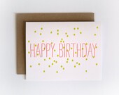 Confetti Happy Birthday Letterpress Printed Card