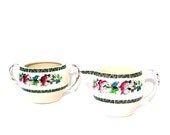 Vintage Indian Tree China Cream and Sugar Johnson Bros 1950s