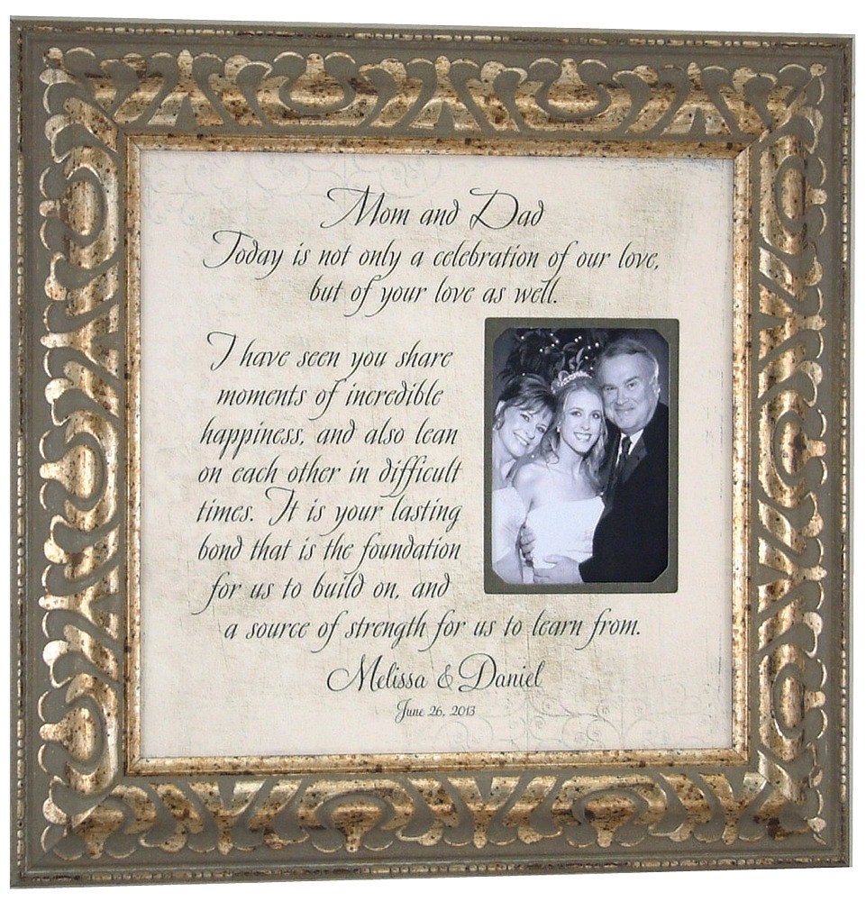Parents Wedding Gift Sign Thank You Gift MOM & DAD  Bride Groom Today A Celebration Decor Signage Decorations Bridal Showers ( 16 X 16 )