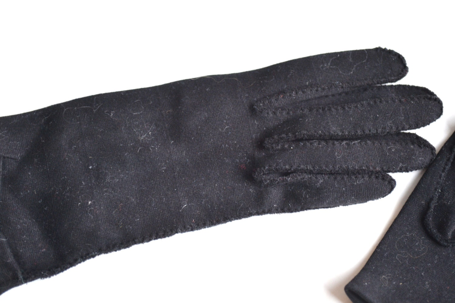 Nice pair of double cotton black dress gloves size 6