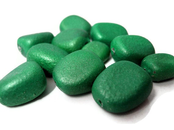 Emerald Green Reclaimed Plastic Bead Lot