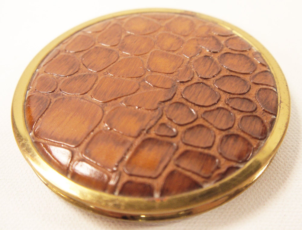 Art Deco Powder Compact Leather Compact c.1940s